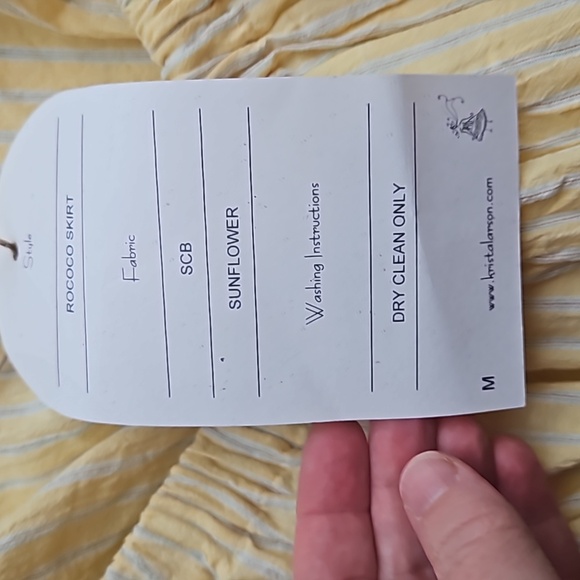 Krista Larson Striped Yellow Rococo USA Handmade Skirt NWT - Picture 5 of 8